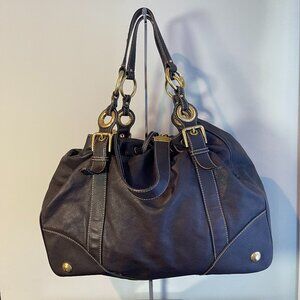 Dolce & Gabbana Large Dark Brown Calfskin Leather Satchel Shoulder Bag- Preowned